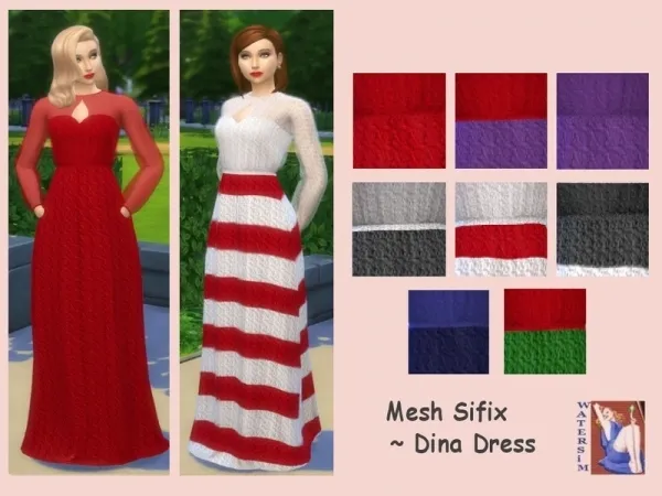 Maxis Match watersim44's ws Dress Transparent Vintage - The Sims 4 Custom Content