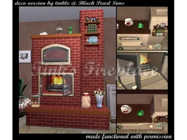 Tink's Fireplace Functional Version by mustluvcatz - The Sims 2 Custom Content