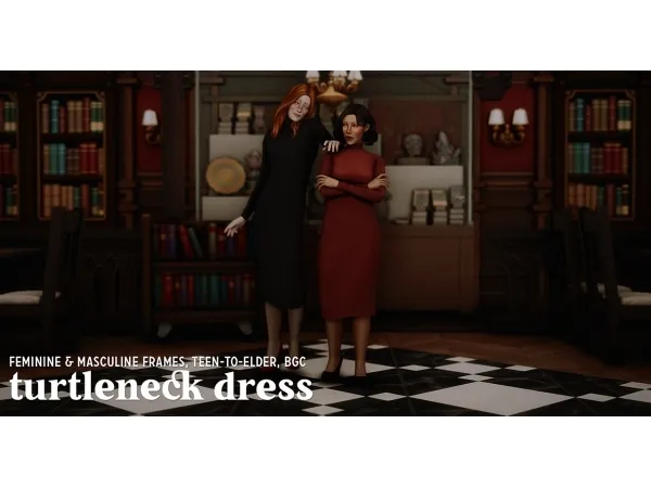 Maxis Match turtleneck dress by sforzinda - The Sims 4 Custom Content