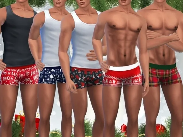 Maxis Match Saliwa's Male Sims Xmas Boxer Shorts - The Sims 4 Custom Content