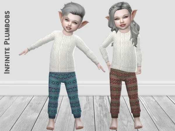Maxis Match InfinitePlumbobs' IP Toddler Christmas Leggings - The Sims 4 Custom Content