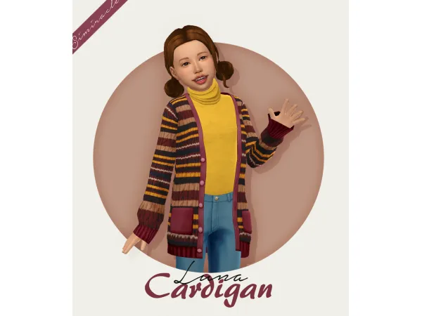 Maxis Match Luna Cardigan Kids Version - The Sims 4 Custom Content