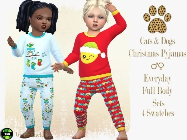 Maxis Match Pelineldis' Toddler Christmas PJ Needs EP Cats Dogs - The Sims 4 Custom Content