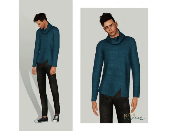 TURTLENECK SWEATER SKINNY JEANS - The Sims 3 Custom Content