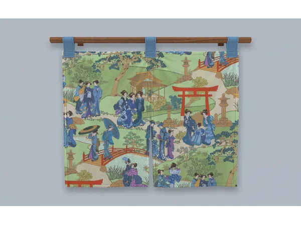 Maxis Match Taishō Noren Hanging - The Sims 4 Custom Content