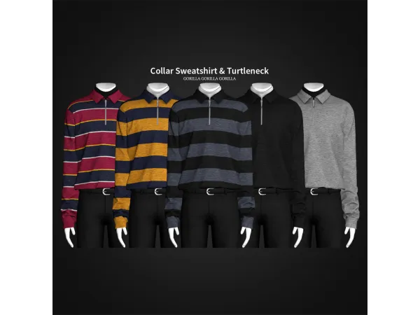 Alpha Collar Sweatshirt Turtleneck by simsfinds - The Sims 4 Custom Content