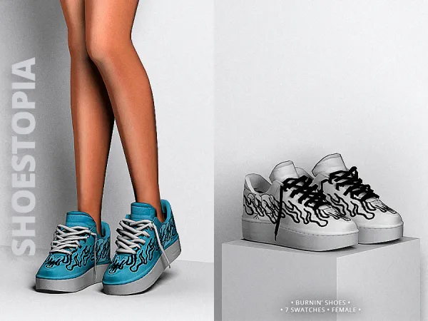 Alpha shoestopia burnin' shoes by shoestopia - The Sims 4 Custom Content