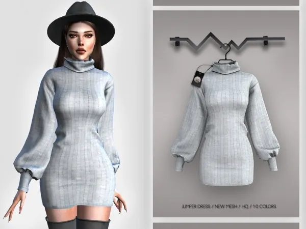 Alpha busra tr's Jumper Dress BD385 - The Sims 4 Custom Content