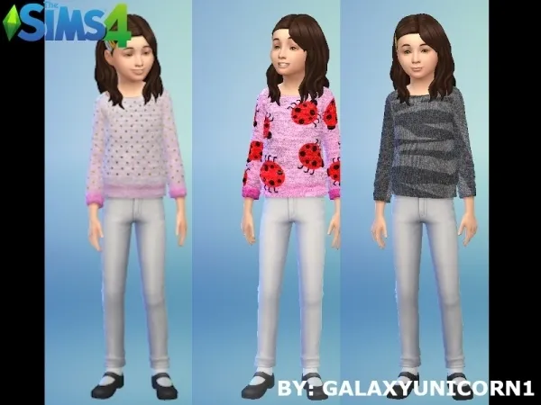 Maxis Match GalaxyUnicorn1's Graphic Sweatshirt For Kids 01 - The Sims 4 Custom Content