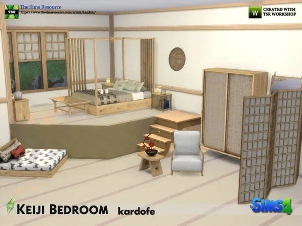 Maxis Match kardofe_Keiji Bedroom - The Sims 4 Custom Content