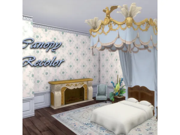 Alpha The Marie Antoinette Canopy Recolor by SimsToMaggie - The Sims 4 Custom Content