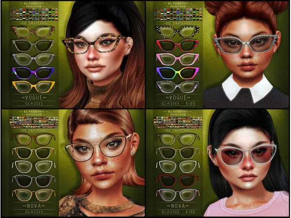 Alpha Nova Vogue Glasses (ATE KIDS) - The Sims 4 Custom Content