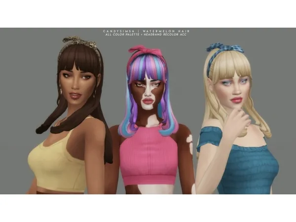 Maxis Match WATERMELON HAIR - The Sims 4 Custom Content