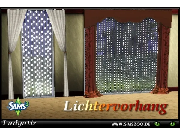 String of lights curtain by Ladyatir - The Sims 3 Custom Content