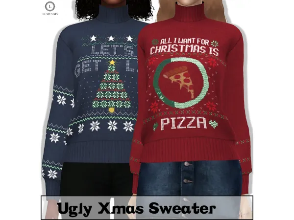 Alpha Ugly Christmas Sweater by lumysims - The Sims 4 Custom Content