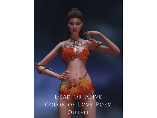 Alpha Dead Or Alive Color Of Love Poem Outfit by astya96 - The Sims 4 Custom Content