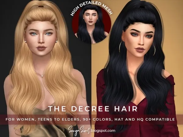 Alpha The Decree Hair - The Sims 4 Custom Content