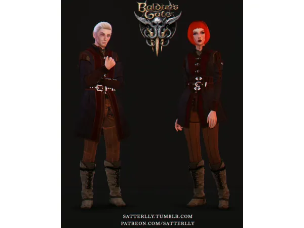 Alpha Baldurs Gate 3 Warlock outfit by satterlly - The Sims 4 Custom Content