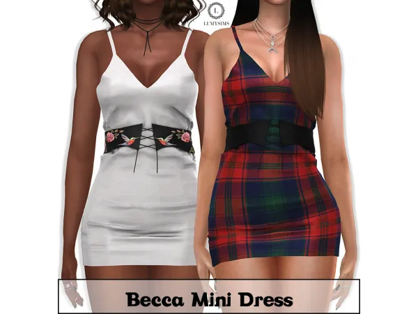 Alpha Becca Mini Dress by lumysims - The Sims 4 Custom Content
