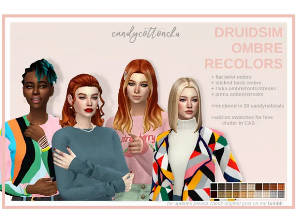 Maxis Match Druidsims Ombre Accessory Recolor by candycottonchu - The Sims 4 Custom Content