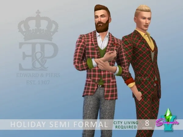 Maxis Match SimmieV's Edward Piers Holiday Semi Formal - The Sims 4 Custom Content
