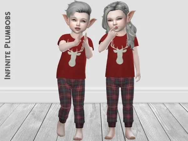 Maxis Match InfinitePlumbobs' IP Toddler Christmas Sleepwear Leggings - The Sims 4 Custom Content