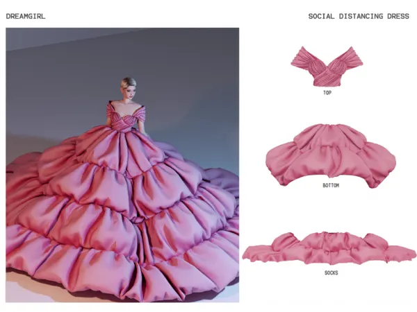 Alpha [ DREAMGIRL ] SOCIAL DISTANCING DRESS - The Sims 4 Custom Content