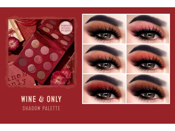 Mix WINE ONLY Eyeshadow Palette - The Sims 4 Custom Content