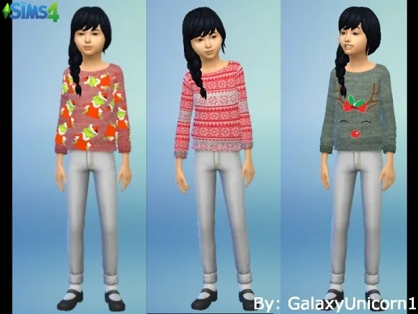 Alpha GalaxyUnicorn1's Graphic Sweatshirt For Kids 03 Christmas Gift 2020 - The Sims 4 Custom Content