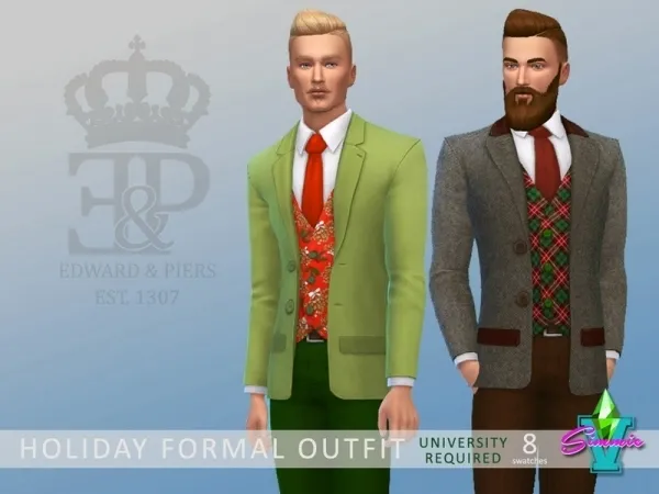 Maxis Match SimmieV's Edward Piers Holiday Formal - The Sims 4 Custom Content