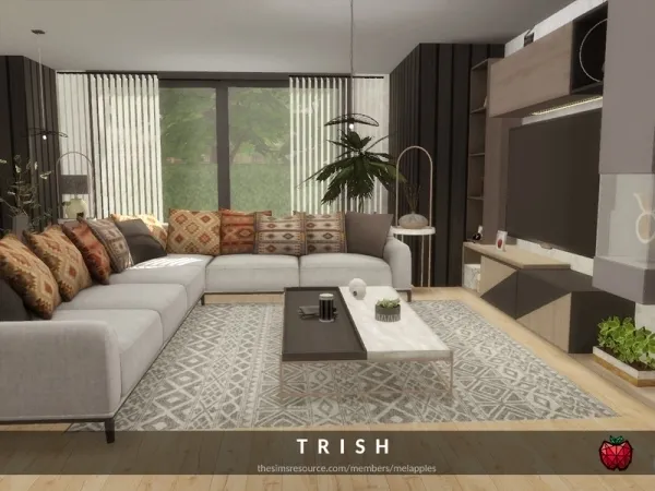 Alpha melapples' Trish living room - The Sims 4 Custom Content