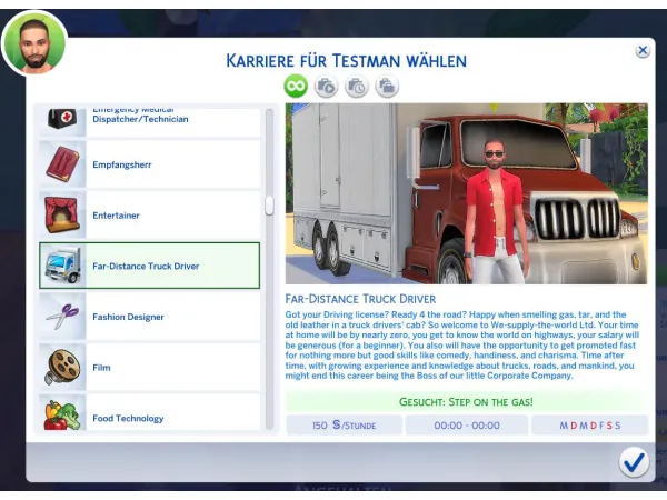 Maxis Match Far Distance Truck Driver Career by helene912 by helene912 - The Sims 4 Custom Content