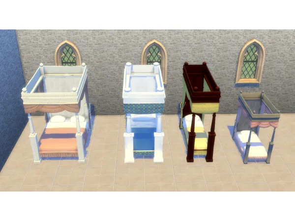 Alpha TSM King's Ornate Bed by Medieval Sim Tailor - The Sims 4 Custom Content
