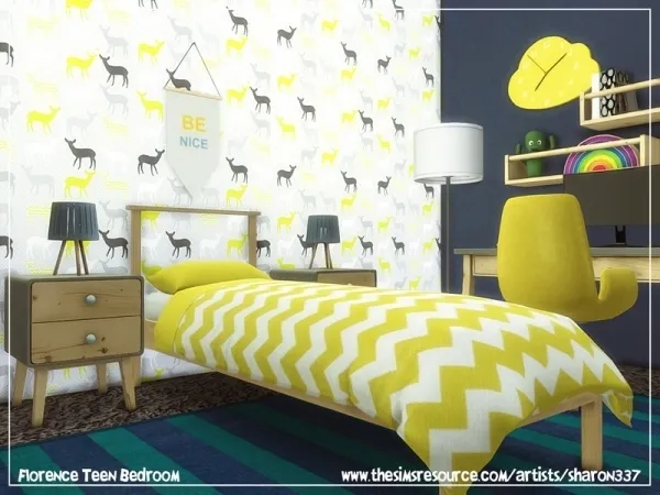 Alpha sharon337's Florence Teen Bedroom - The Sims 4 Custom Content