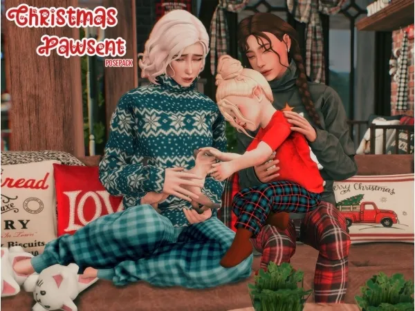Maxis Match Christmas Pawsent Posepack - The Sims 4 Custom Content