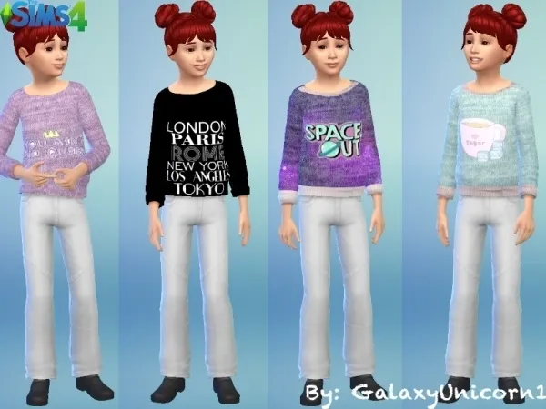Maxis Match GalaxyUnicorn1's Graphic Sweatshirt For Kids 06 - The Sims 4 Custom Content