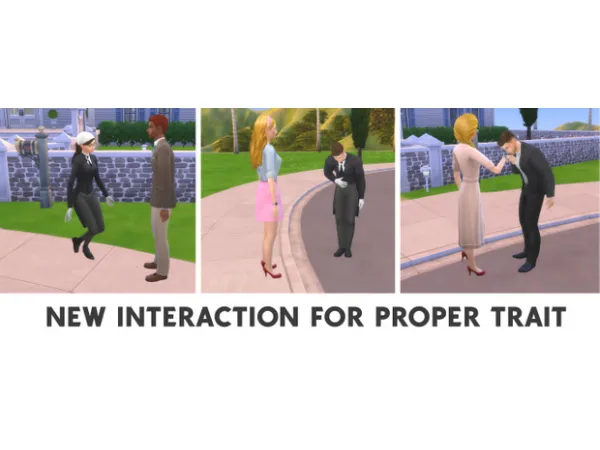 Alpha New Interaction for Proper Trait by Ferdiana - The Sims 4 Custom Content