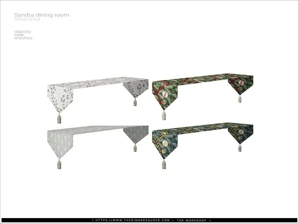 [Sandra diningroom] tablecloth short - The Sims 4 Custom Content