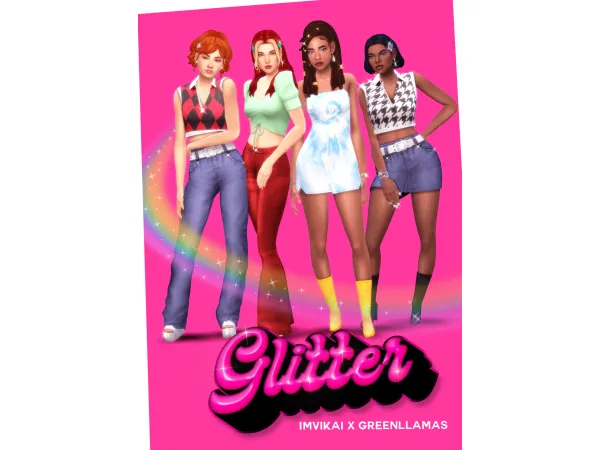 Maxis Match GLITTER IMVIKAI X GREENLLAMAS IMVIKAI part - The Sims 4 Custom Content