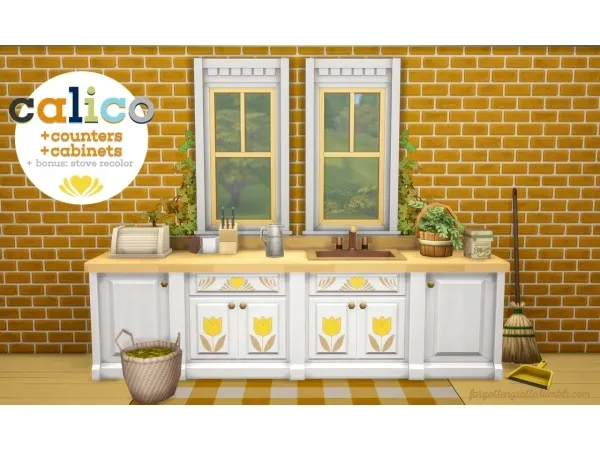 Maxis Match calico counters and cabinets - The Sims 4 Custom Content