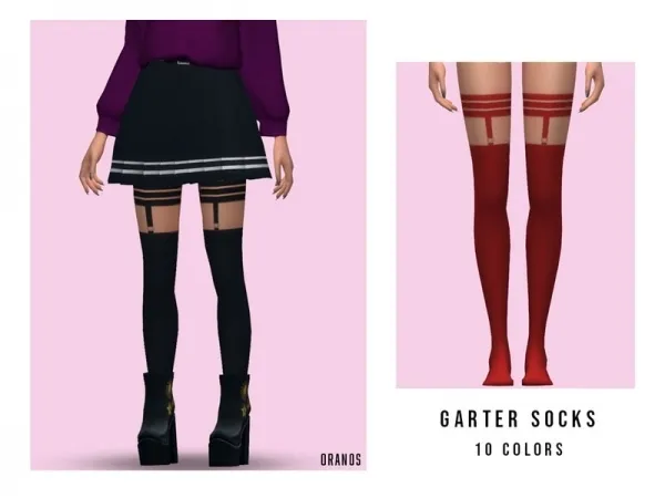 Maxis Match OranosTR's Garter Socks - The Sims 4 Custom Content