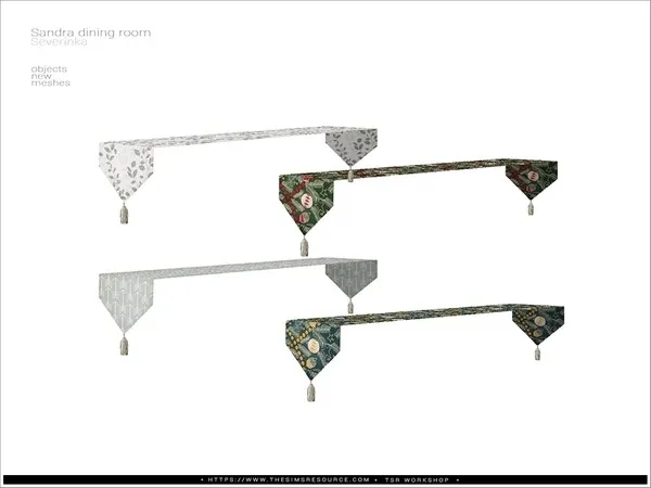 [Sandra diningroom] tablecloth long - The Sims 4 Custom Content