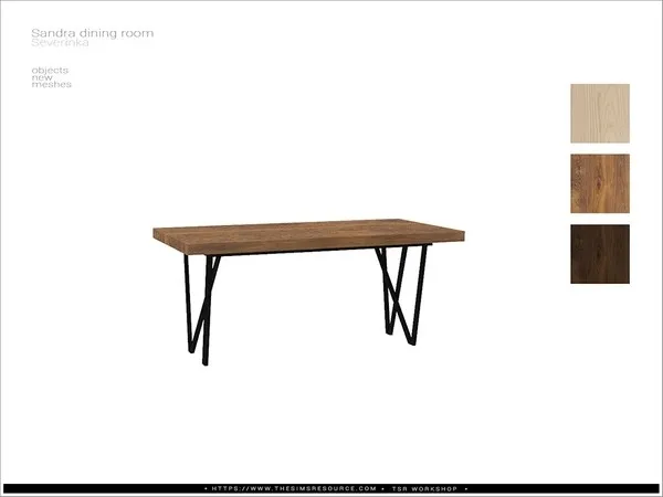 [Sandra diningroom] dining table short - The Sims 4 Custom Content