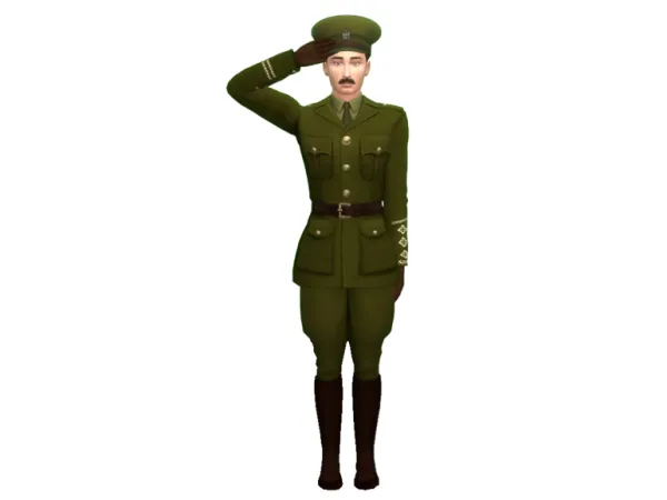 Alpha Great War Set British Army Officer Uniform - The Sims 4 Custom Content