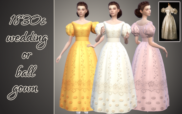 Maxis Match 1830s weddingball gown by simsfinds - The Sims 4 Custom Content
