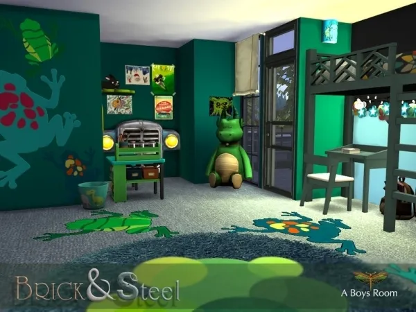 Alpha fredbrenny's Brick Steel A Boys Room - The Sims 4 Custom Content