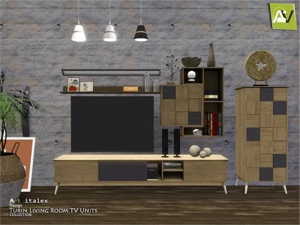 ArtVitalex's Turin Living Room TV Units - The Sims 3 Custom Content