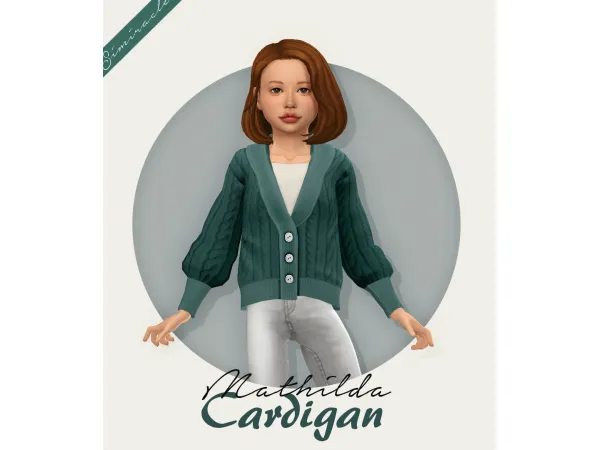 Maxis Match Mathilda Cardigan Kids Version - The Sims 4 Custom Content