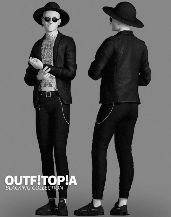 Mix Outfitopia BLACKING Collection by simsfinds - The Sims 4 Custom Content