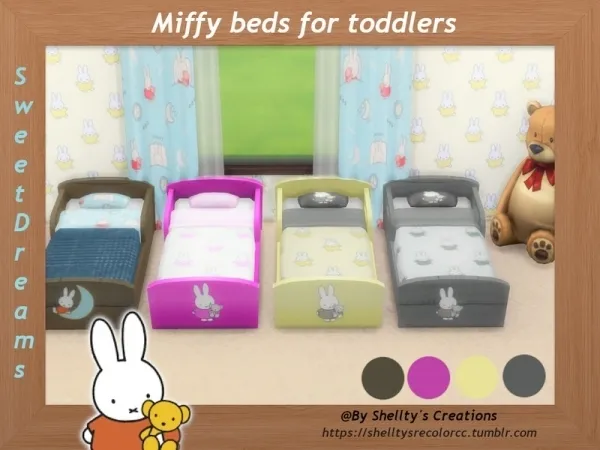 Maxis Match Shellty's Miffy beds for toddlers - The Sims 4 Custom Content